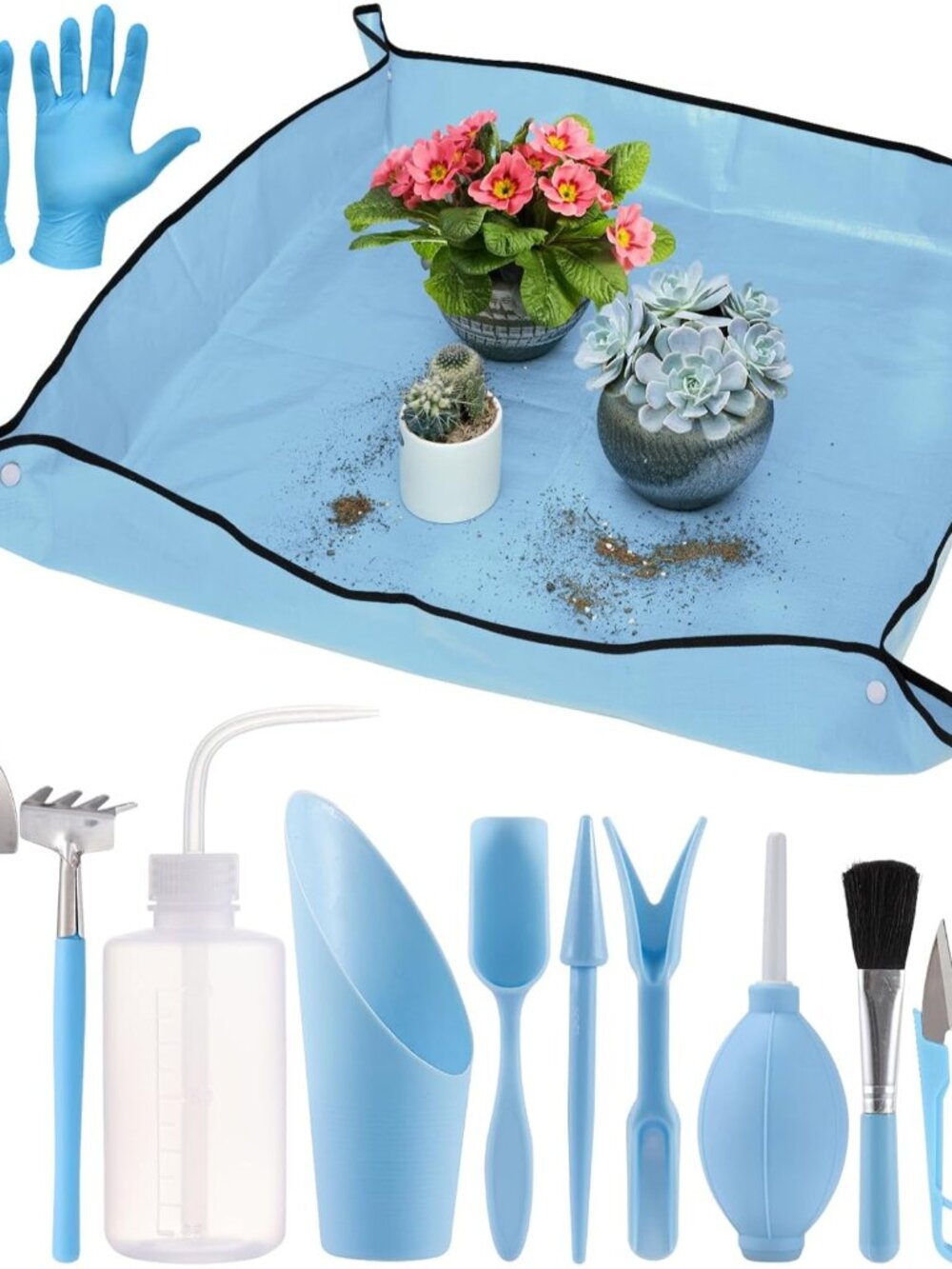 20pcs Small Gardening Tools Gifts for Women Beginners, Blue